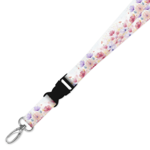 Double Breakaway Lanyard - Watercolour Floral Background