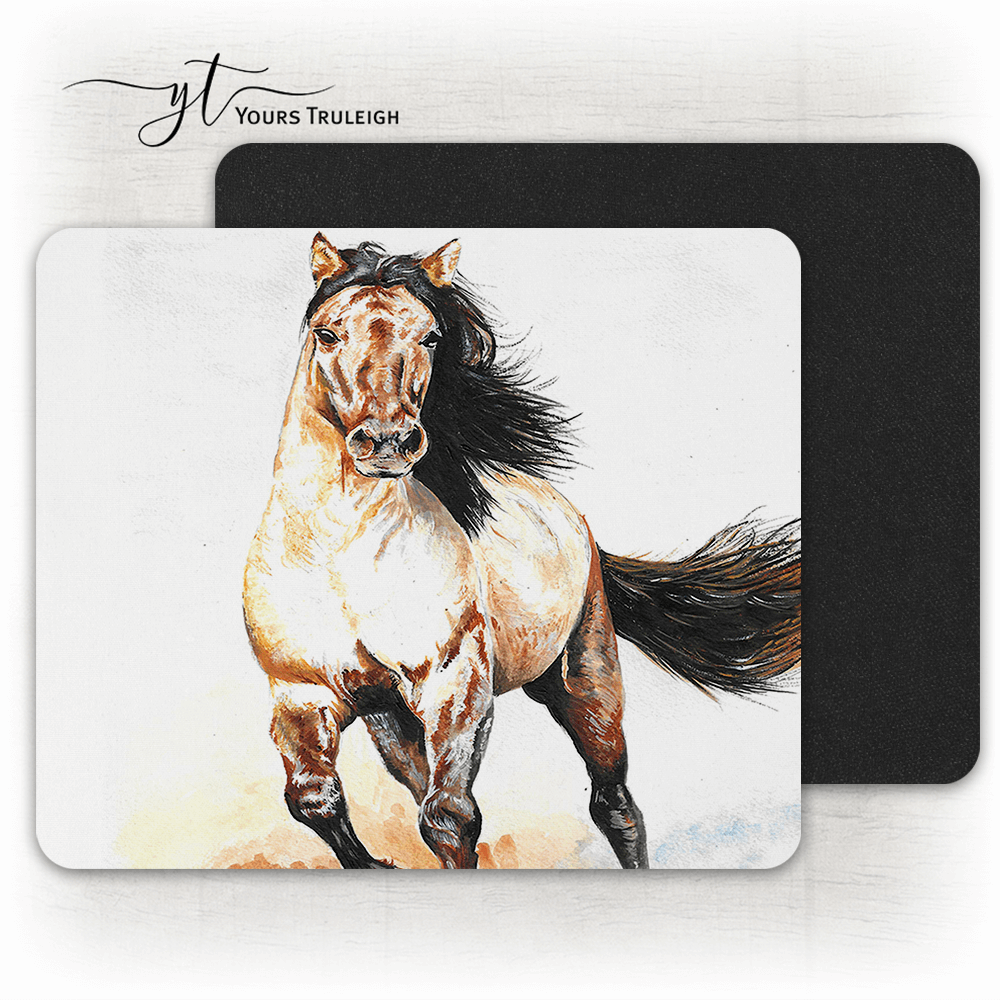 Galloping Horse - Ceramic Mug, Hardboard Coaster & Placemat Set - Galloping Horse