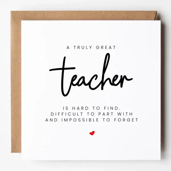 Thank you Teacher Card A truly great teacher is hard to find - Standard Smooth Card