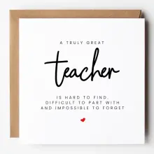 Thank you Teacher Card A truly great teacher is hard to find - Standard Smooth Card