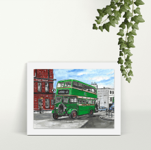 Salford Bus - A4 Print - Mounted
