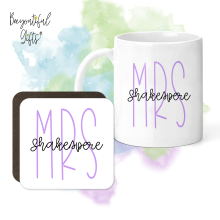 Personalised Teacher Mug & Coaster Set - Teacher's Name Miss/Mrs/Mr