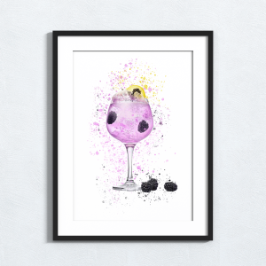 Purple Gin Splash Effect Art Print