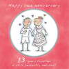 Holy Mackerel 13th (lace) wedding anniversary card by Artist Rosie Brooks. 15cm square and blank inside. Anniversary card for him, her, husband, wife, couple etc