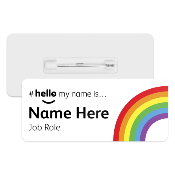 #hello my name is... Name Badge - Half Rainbow