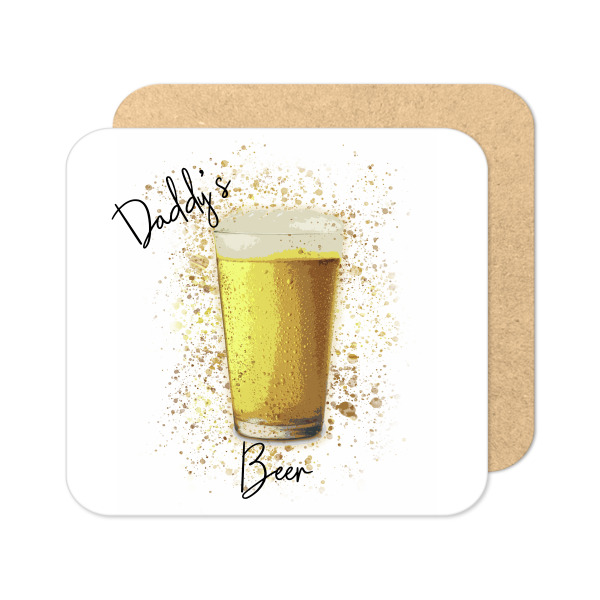 Personalised Beer Coaster with Splash Effect - Standard Wooden Coaster