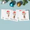 5 x Christmas Card of a Giraffe Wearing A Santa Hat Whimsical Watercolour Christmas Card For Animal Lover For Him or Her - Square (4.7x4.7) / Pack of 5