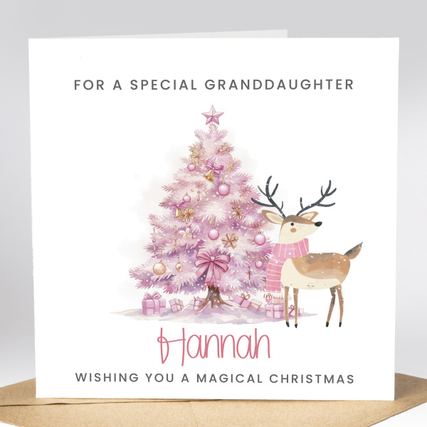 Granddaughter Christmas Card Personalised Christmas Card for Grandchild - Standard Smooth Card