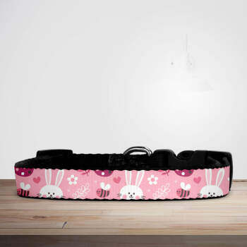 Pink Eggs & Bunnies Easter Dog/Puppy Collar
