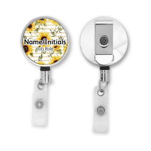 Personalised Metal ID Reel - Sunflower Stripes