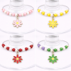 Handmade Wine Glass Charm - Coloured Daisy