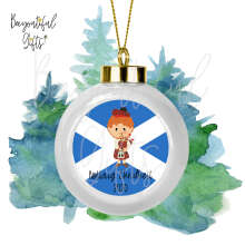 Ceramic Christmas Tree Bauble - Nollaig Chridheil