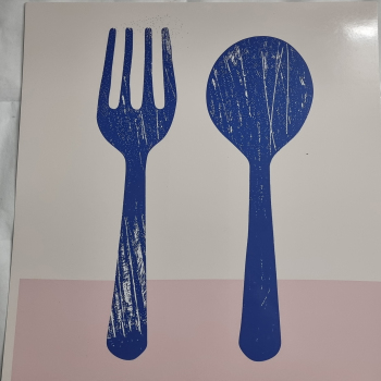 A4 Print Fork and Spoon (kitchen5636)