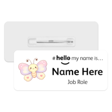 #hello my name is... Name Badge - Cute Pastel Kawaii Butterfly