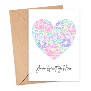 Personalised Custom Message Card - Papercut Happy Birthday Heart