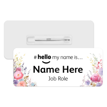 #hello my name is... Name Badge - Watercolour Floral Edges
