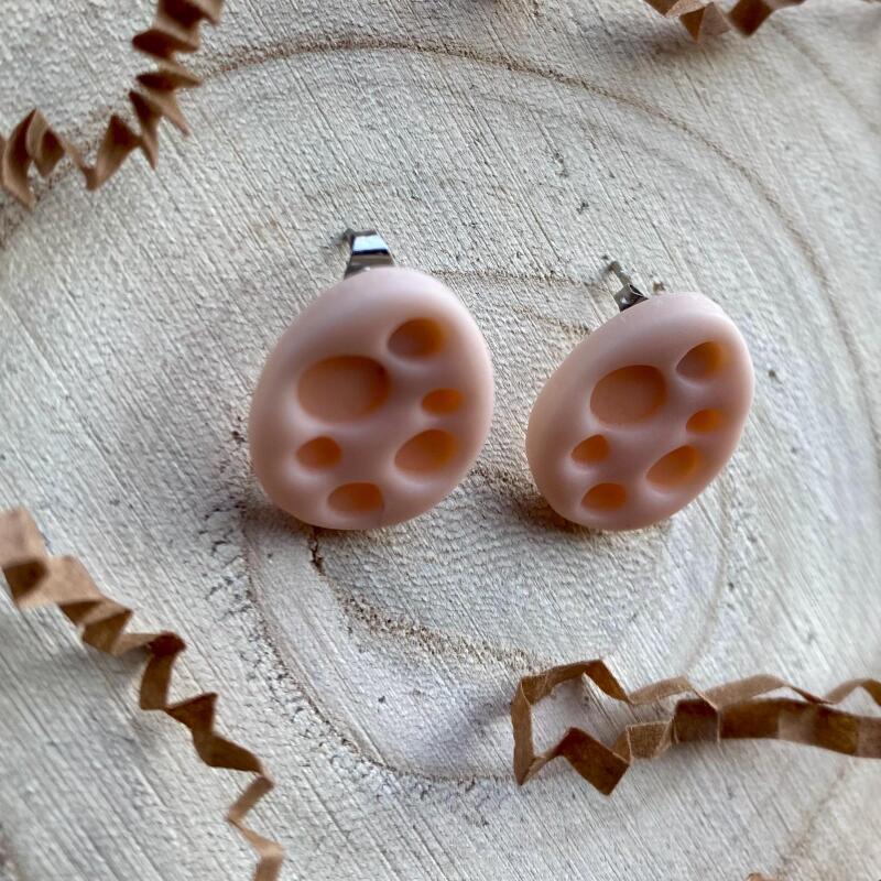 Handmade Pastel Easter Egg Earrings: Polymer Clay Studs , spring earrings