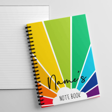 Personalised A5 Notebook - Rainbow Stripes