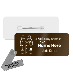 Name Badge - Colour Doctor Scrubs Hello My Name is... - Chocolate