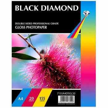 A4 155gsm Black Diamond Double Sided Gloss Photo Paper