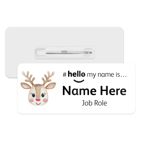 #hello my name is... Name Badge - Christmas Reindeer