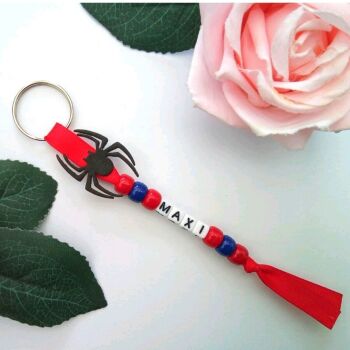 Personalised Spiderman Keyring/School Bag Tag/Lunch Bag Tag,Party Bag Gift