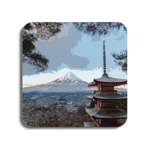 Mount Fuji - Japan | Global Artwork Wooden Coaster