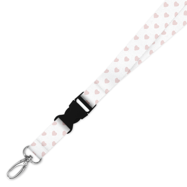 Double Breakaway Lanyard - Pastel Pink Hearts