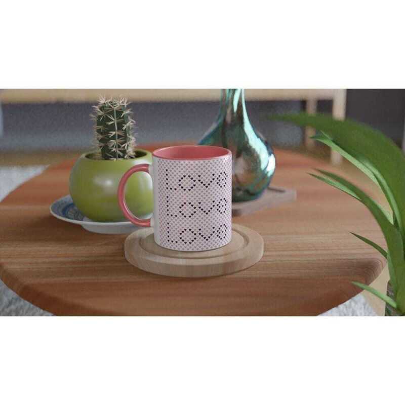 Pink Love Heart Mug