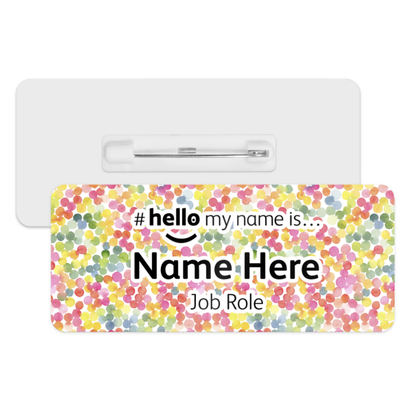 #hello my name is... Name Badge - Bubble Tea Background