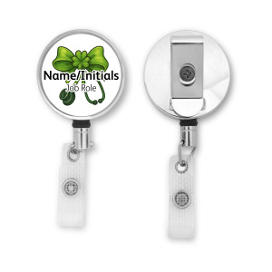 Personalised Metal ID Reel - Shamrock Stethoscope Coquette Bow