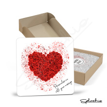 Personalised Splatter Art Coaster - Heart of Roses