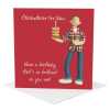 Birthday card for him (grandson-in-law) - designed by Erica Sturla - 15cm square and blank inside, made in the UK