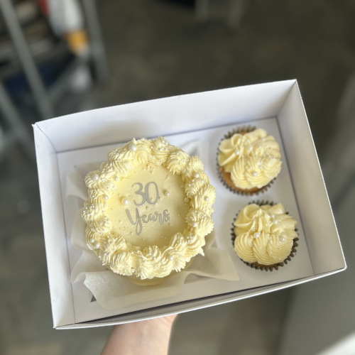 Bento cake and x2 Cupcakes