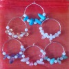 Set of 6 Wine Glass Charms with Crystals