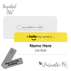 Name Badge - Coloured Band Hello My Name is... - Yellow