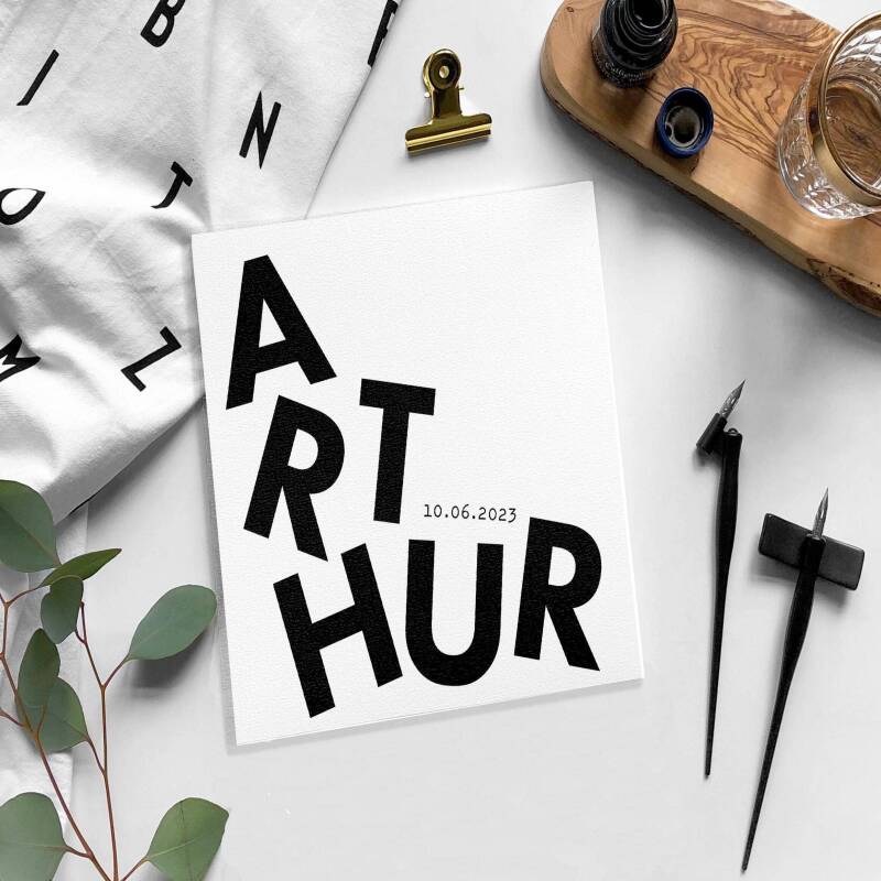 Personalised New Baby card - Smooth White