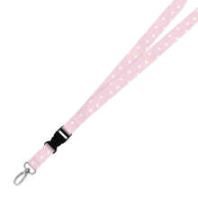 Double Breakaway Lanyard - Stars on Pink Background