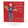 Husband, simple the best birthday card for him - designed by Erica Sturla - 15cm square and blank inside, made in the UK