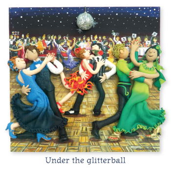 Under The Glitterball Greetings Card by Erica Sturla