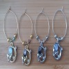 Wine Glass Charms Mermaids in the Moonlight - Silver Tone