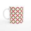 Red Green Petals Pattern Mug - Ceramic White