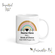 Ceramic Mug - #hello my name is... Retro Heartbeat Rainbow