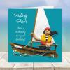 Sailing star birthday card for her - designed by Erica Sturla - 15cm square and blank inside, made in the UK