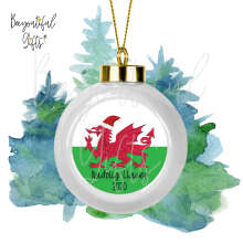 Ceramic Christmas Tree Bauble - Nadolig Llawen