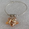 Set of 5 Wine Glass Charms with Wire Wrapped Stars - Silver tone