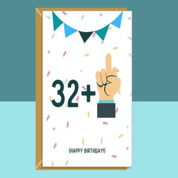 Funny 33rd Birthday Card - For Him or For Her - Ideal for colleague, friend, brother, sister, or anyone else turning 33 years old.