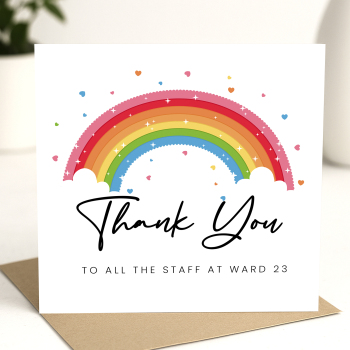 Thank You Doctor Card Rainbow hospital ward Card