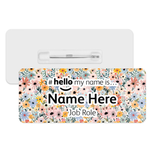 #hello my name is... Name Badge - Vintage Flowers