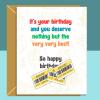 Funny Birthday Card - Personalised - For Him or Her - friend, brother, sister, mum, dad, Any age - 18th, 20th, 30th, 35th, 40th, 50th, 60th. - Blank inside - Regular - Matte